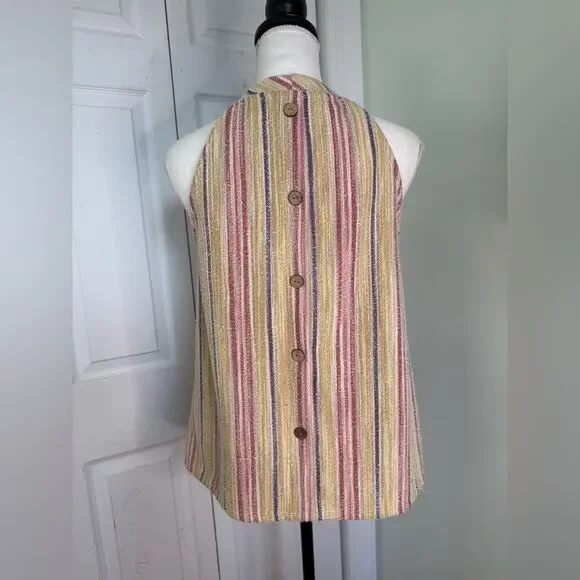 Stripped Earthy Bohemian Casual Top by the Brand W5 Sz Medium - Picture 4 of 6